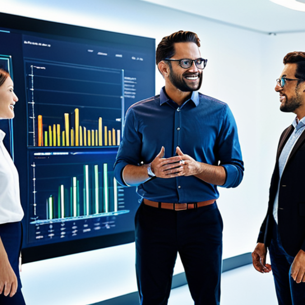 A diverse group of professional adults, fully clothed in modest business casual attire, engaged in collaborative work within a vibrant, futuristic studio. Digital interfaces glow with abstract data visualizations, and subtle light trails connect individuals, symbolizing the seamless exchange of ideas and collective intelligence. The setting is bright and modern, showcasing advanced technology. Professional photography, high resolution, detailed, cinematic lighting, safe for work, appropriate content, perfect anatomy, correct proportions, natural pose, well-formed hands, proper finger count, natural body proportions, family-friendly.