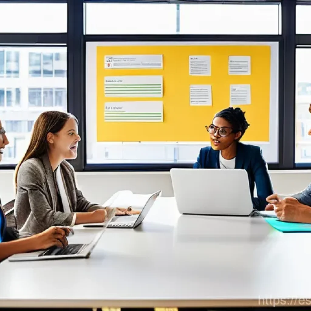 집단지성을 통한 창의적 문제 해결 - **Prompt:** A vibrant and dynamic illustration of "collective intelligence" in action. A diverse gro...