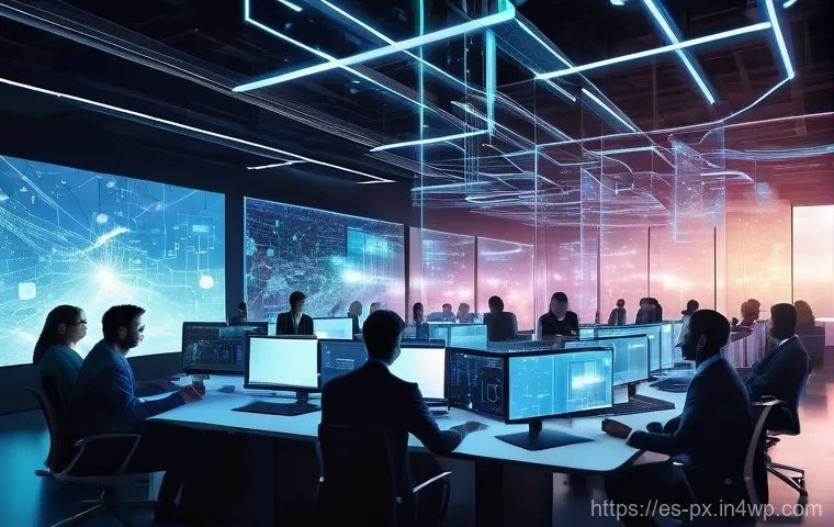 집단지성의 기술적 도전 과제 - **Prompt 1: The Symphony of Real-time Data and Collective Intelligence**
    A vibrant, dynamic illu...