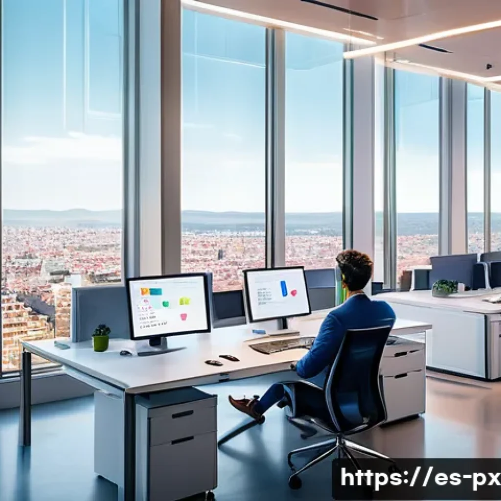 집단지성의 패러다임 변화 - A vibrant digital workspace scene showing a diverse group of professionals collaborating globally vi...